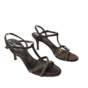 Jon Josef crystal embellished velvet heels leather 731